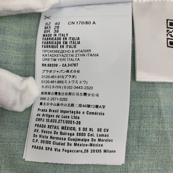 Miu Miu Light Blue Bubble Sleeve Cotton Denim Shirt - Picture 8 of 8